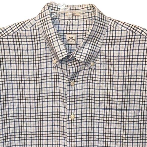 Peter Millar Plaid Long Sleeve Button Down Dress Shirt Cotton‎ Size X Large - Picture 2 of 6